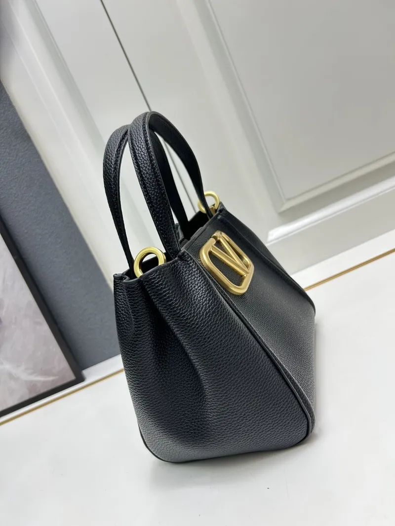 Valentino Small Black Leather Satchel Bag 5041 - Image 7
