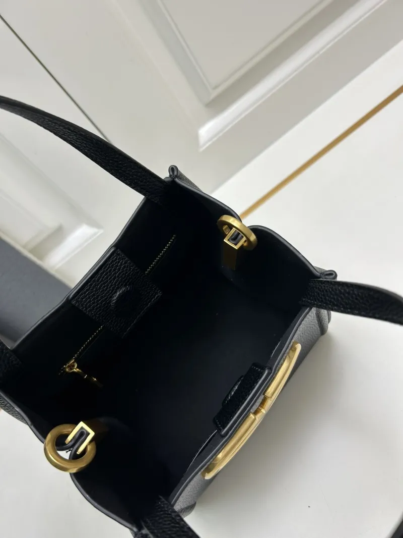 Valentino Small Black Leather Satchel Bag 5041 - Image 9