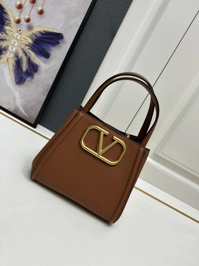 Alternative view of Valentino Small Brown Leather Satchel Bag 5041