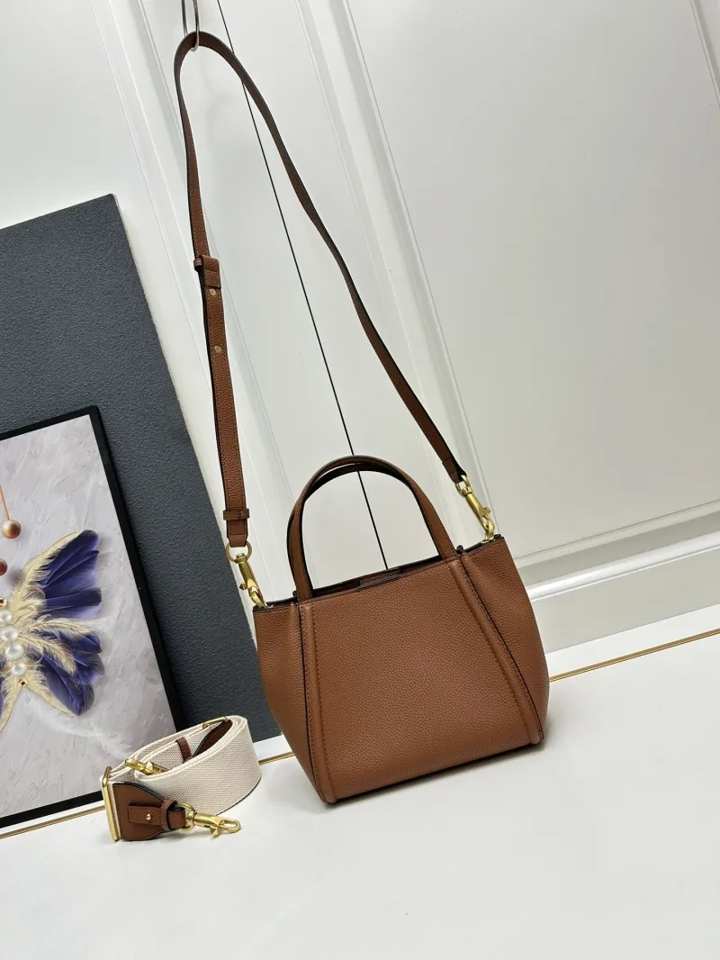 Valentino Small Brown Leather Satchel Bag 5041 - Image 3