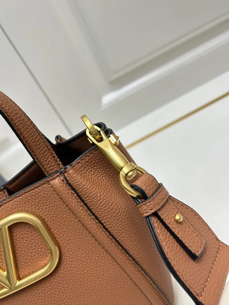Valentino Small Brown Leather Satchel Bag 5041 - Image 5