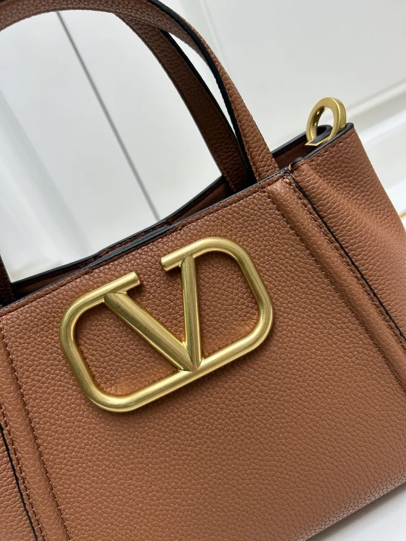 Valentino Small Brown Leather Satchel Bag 5041 - Image 6