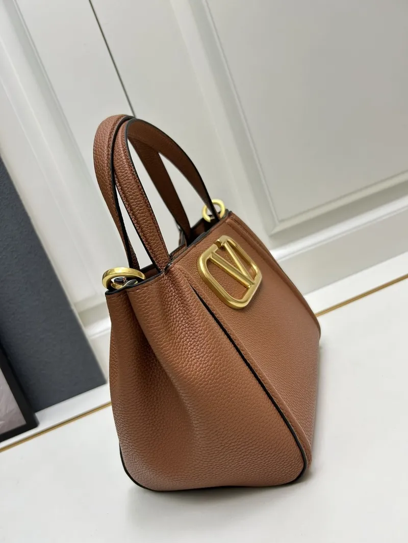 Valentino Small Brown Leather Satchel Bag 5041 - Image 7