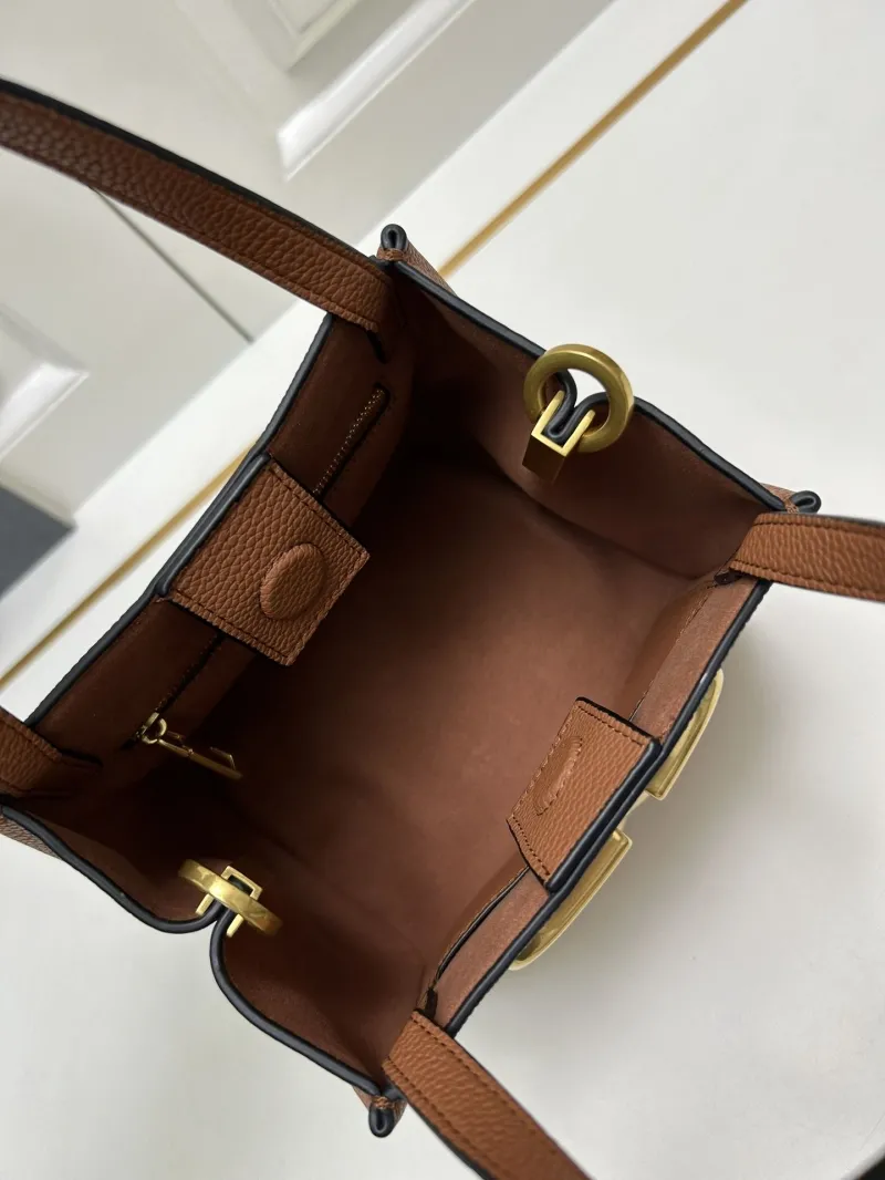 Valentino Small Brown Leather Satchel Bag 5041 - Image 9