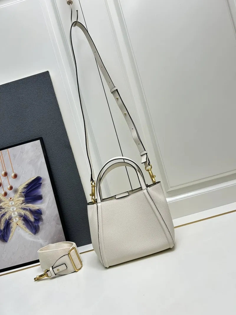 Valentino Small Cream Leather Satchel Bag - Image 3