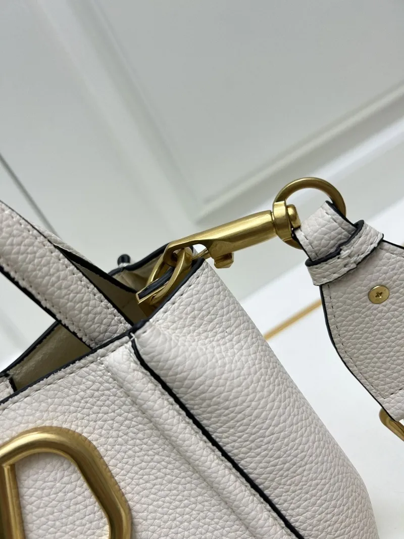 Valentino Small Cream Leather Satchel Bag - Image 5