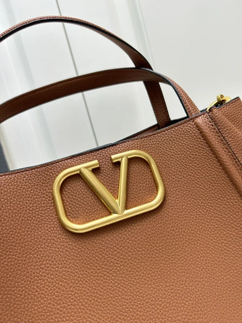 Valentino 5041 Large Brown Leather Satchel Bag - Image 4