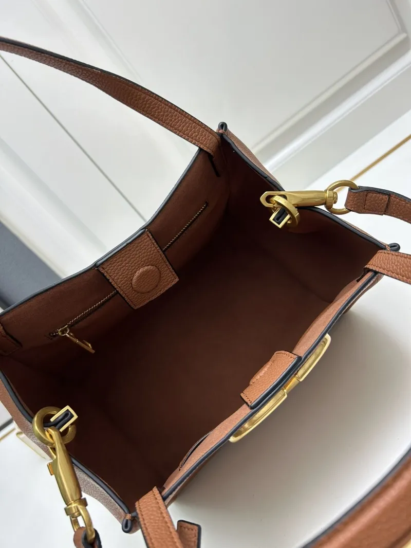 Valentino 5041 Large Brown Leather Satchel Bag - Image 7