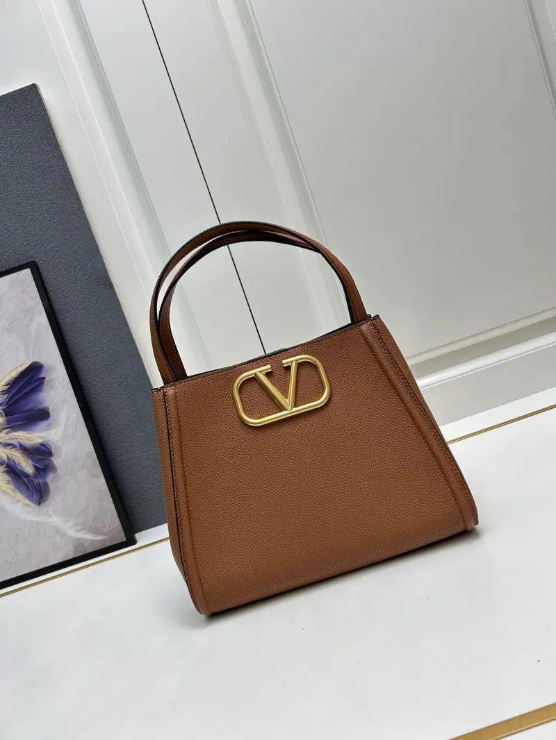 Valentino 5041 Large Brown Leather Satchel Bag - Image 9