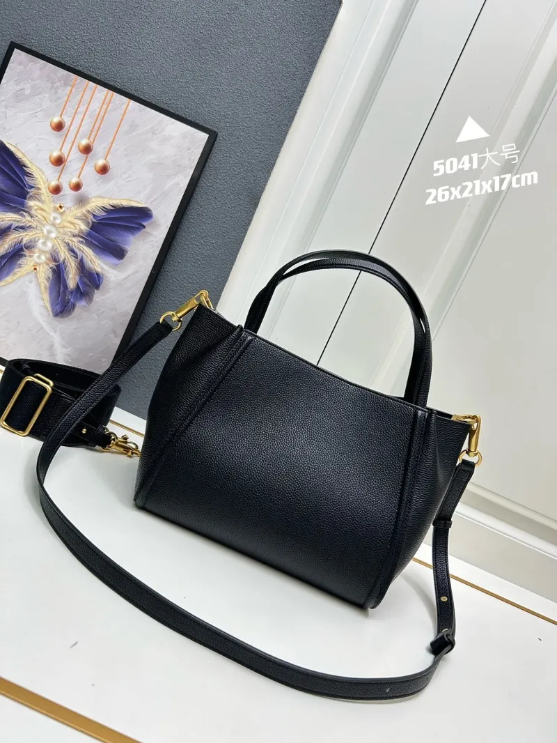 Alternative view of Valentino 5041 Large Black Leather Satchel Bag