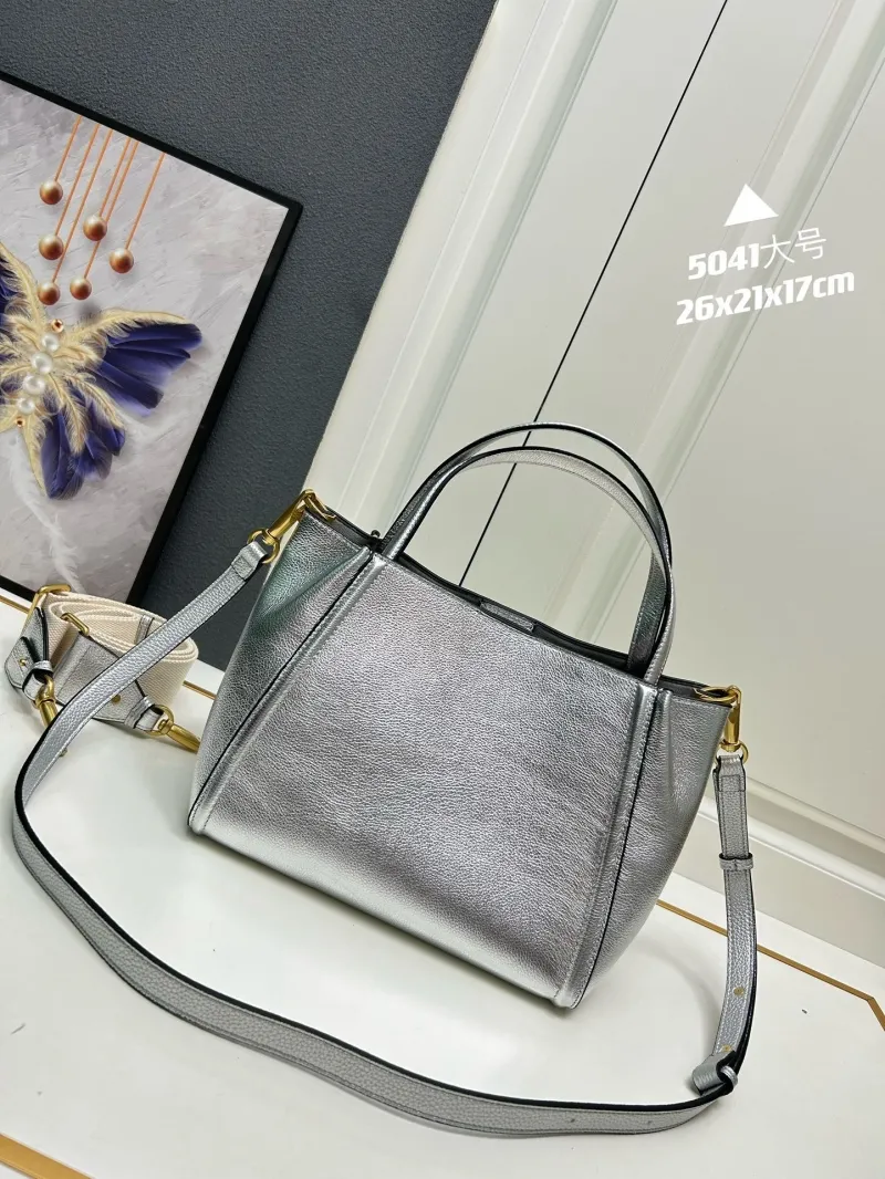 Alternative view of Valentino 5041 Large Silver Satchel Bag