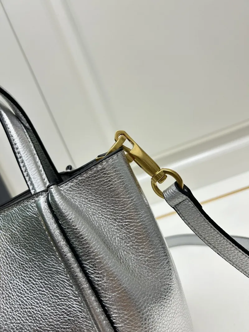 Valentino 5041 Large Silver Satchel Bag - Image 5