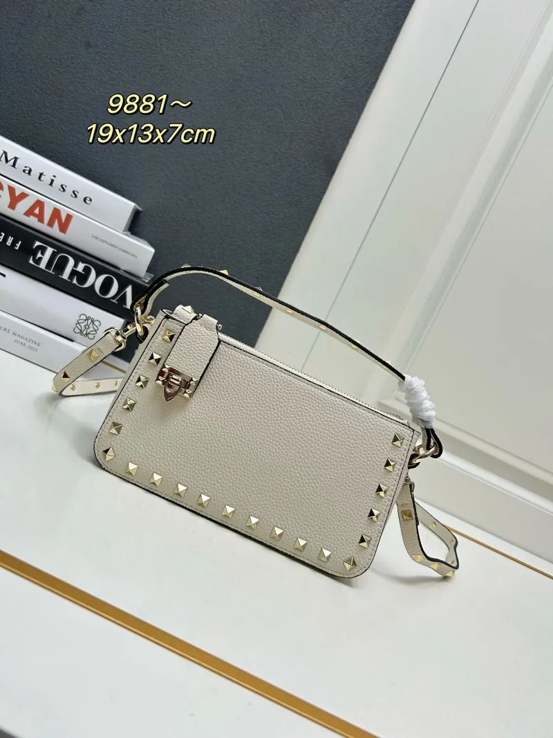 Valentino Off-White Rockstud Satchel Bag 9881