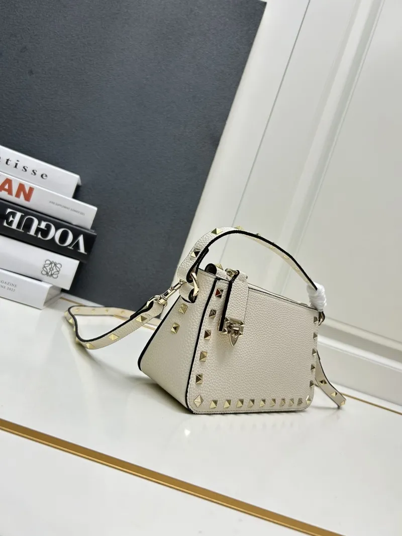 Alternative view of Valentino Off-White Rockstud Satchel Bag 9881