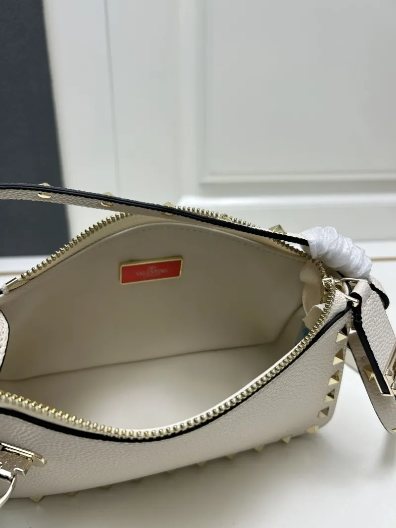 Valentino Off-White Rockstud Satchel Bag 9881 - Image 8