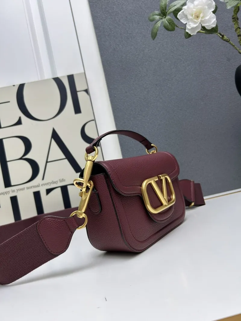 Valentino Burgundy Leather Satchel Bag 5026 - Image 3