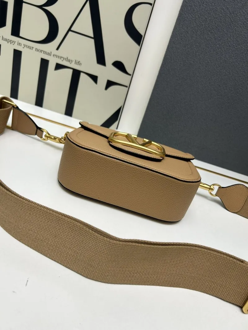 Valentino Tan Leather Satchel Bag 5026 - Image 5