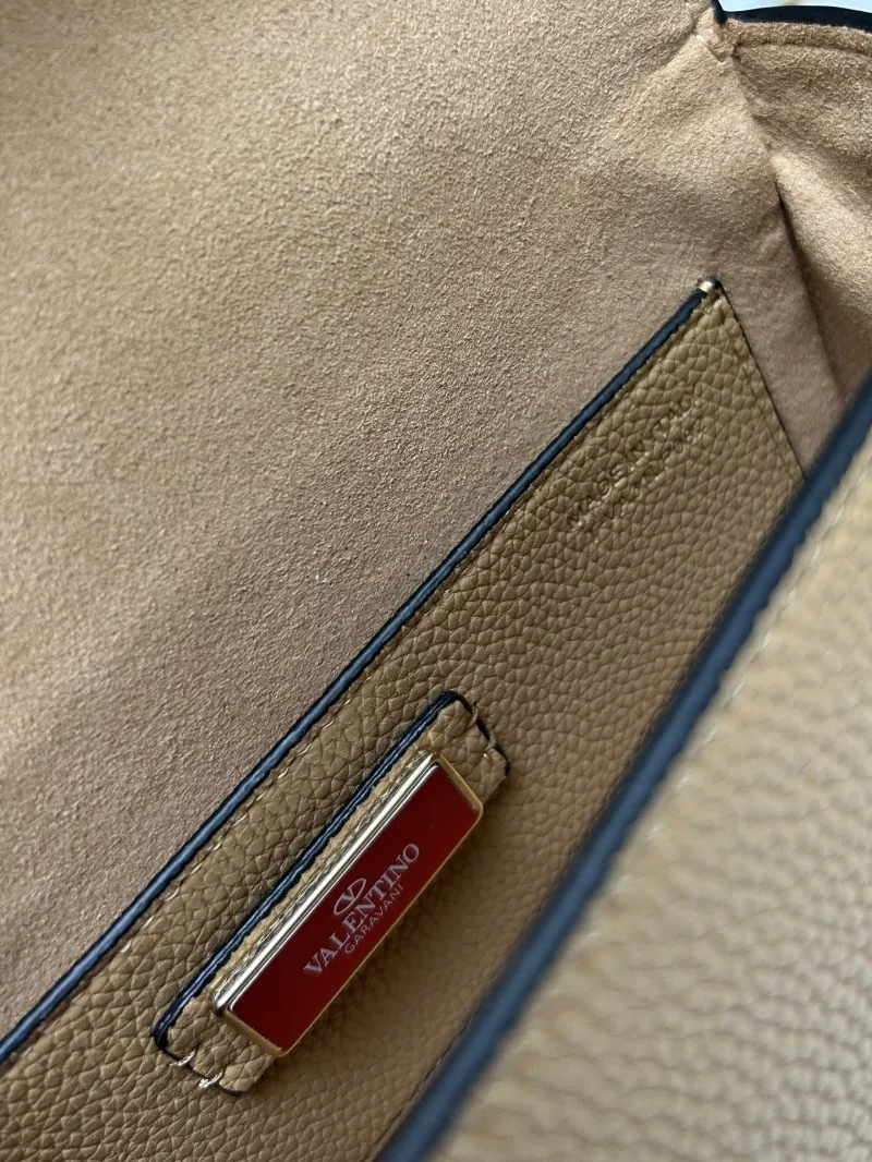 Valentino Tan Leather Satchel Bag 5026 - Image 9