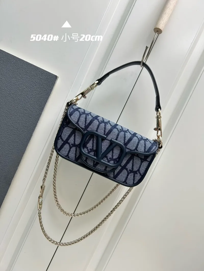 Valentino Small Navy Blue Chain Satchel Bag 5040