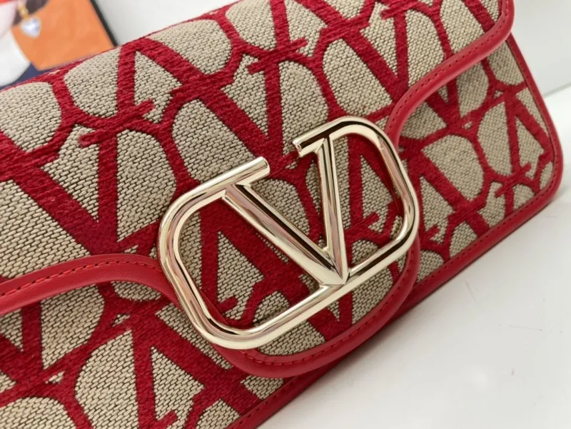 Valentino 1008 Red Beige Satchel Crossbody Bag - Image 4