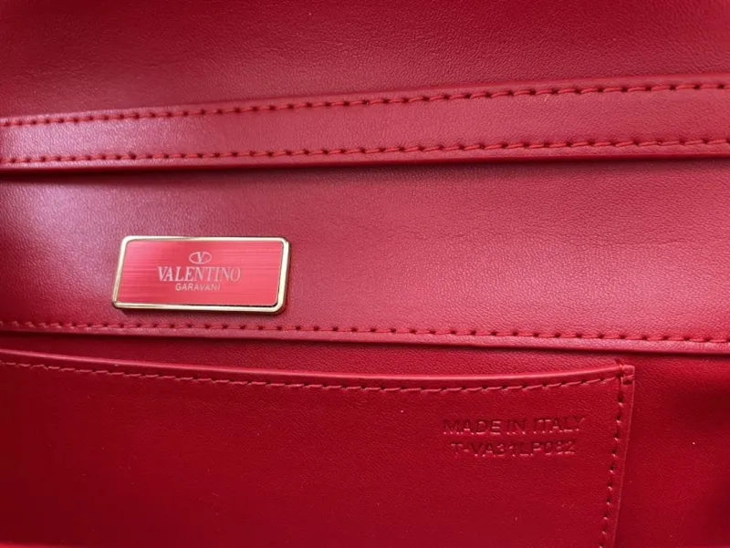 Valentino 1008 Red Beige Satchel Crossbody Bag - Image 9