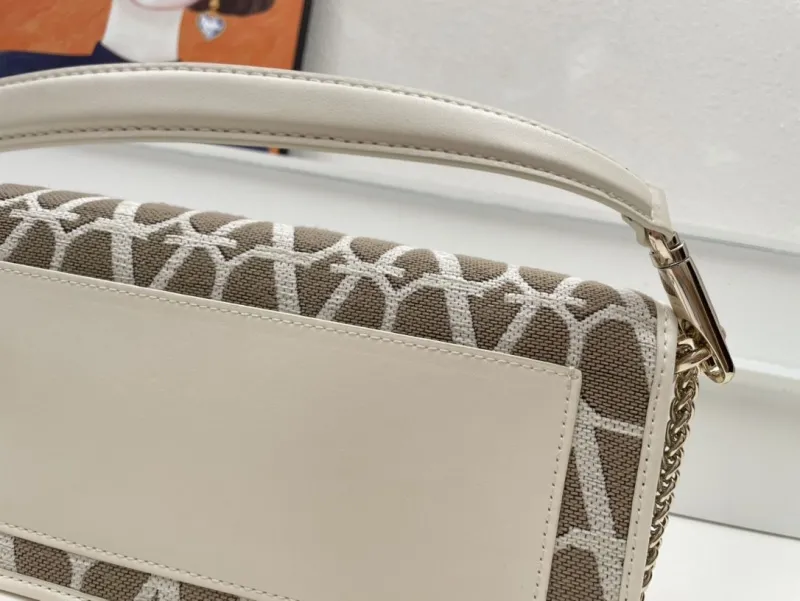 Valentino 1008 Beige Satchel Shoulder Bag - Image 6