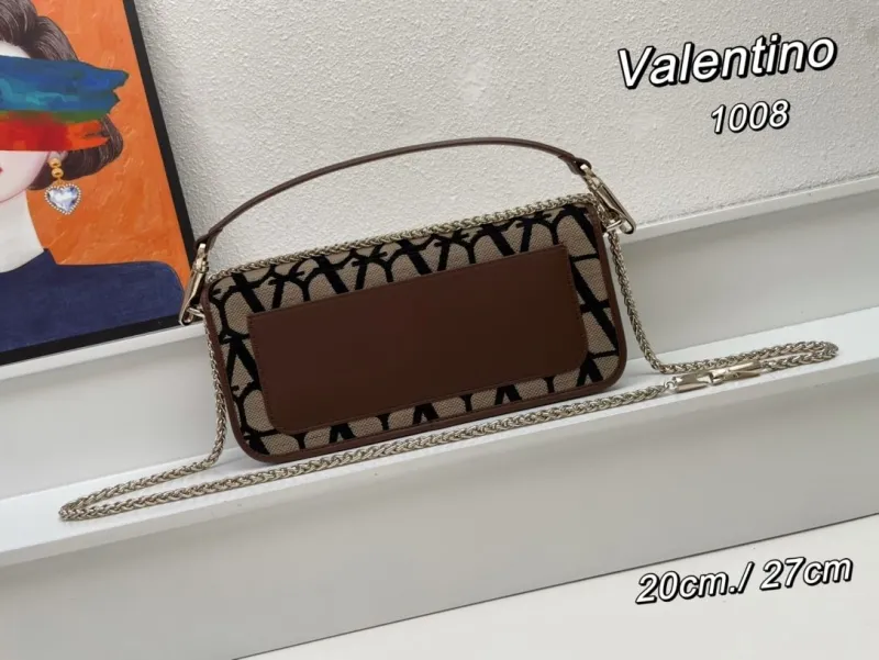 Alternative view of Valentino 1008 Beige Black Pattern Satchel Bag
