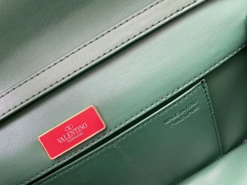 Valentino 1008 Green Canvas Satchel Bag - Image 9