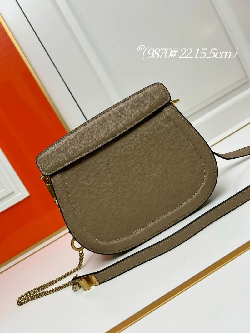 Valentino Taupe Saddle Crossbody Bag 9870 - Image 3