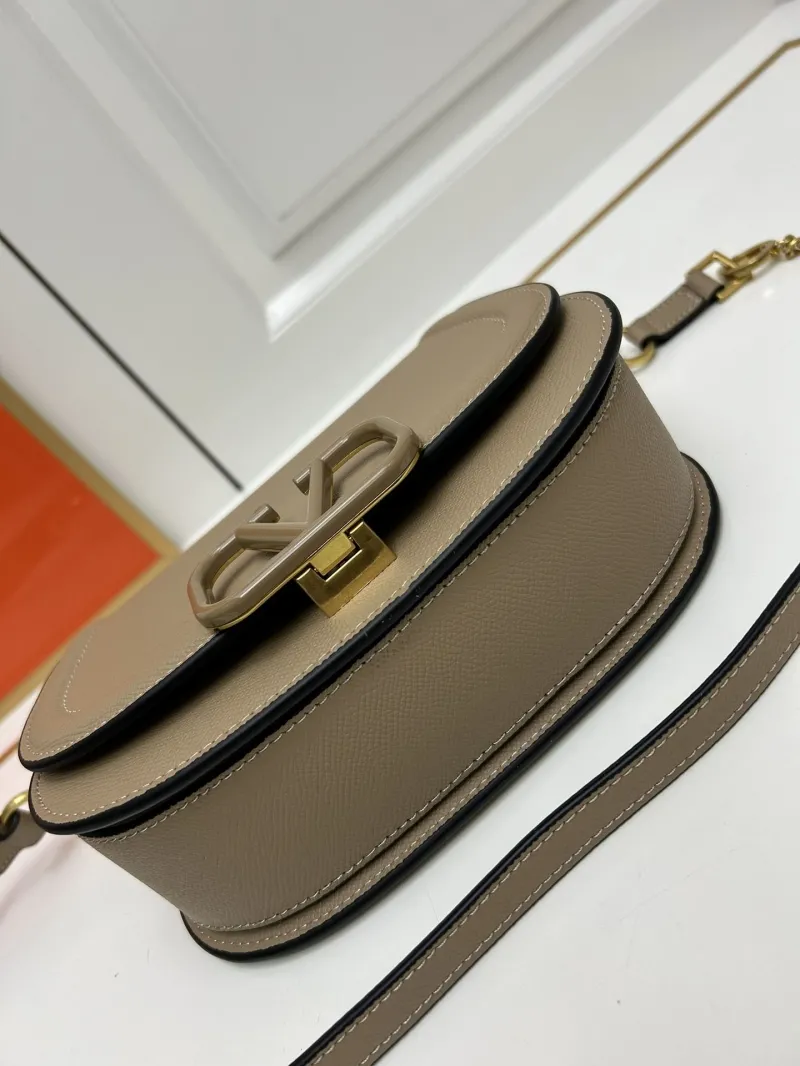 Valentino Taupe Saddle Crossbody Bag 9870 - Image 7