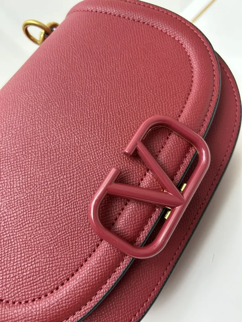 Valentino Burgundy Crossbody Saddle Bag 9870 - Image 4