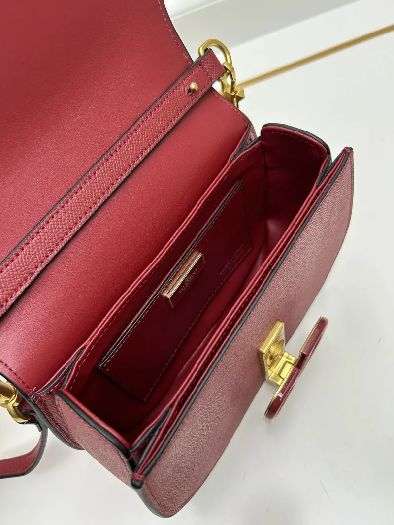 Valentino Burgundy Crossbody Saddle Bag 9870 - Image 8