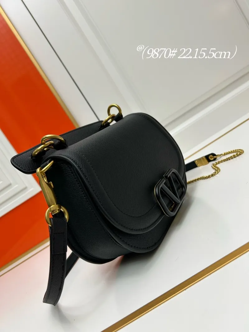 Valentino Black Crossbody Saddle Bag 9870 - Image 3