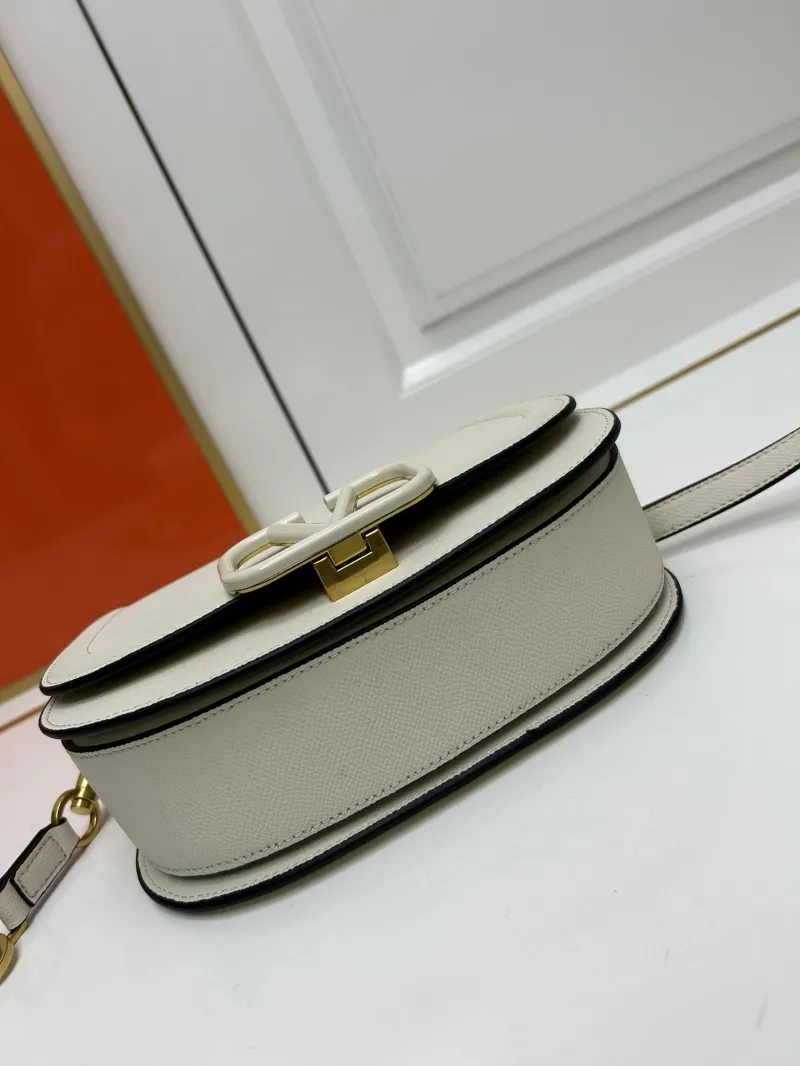 Valentino Off-White Leather Satchel Crossbody Bag 9870 - Image 6