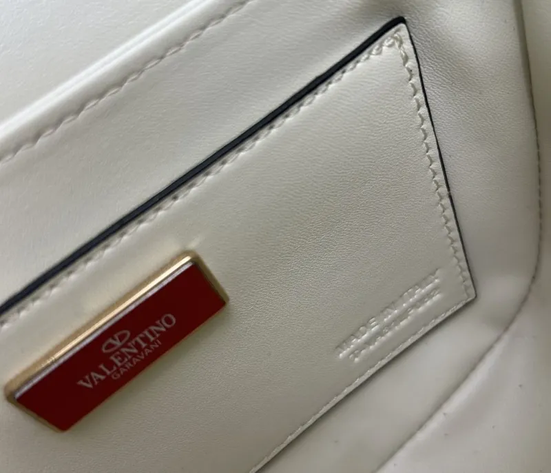 Valentino Off-White Leather Satchel Crossbody Bag 9870 - Image 8