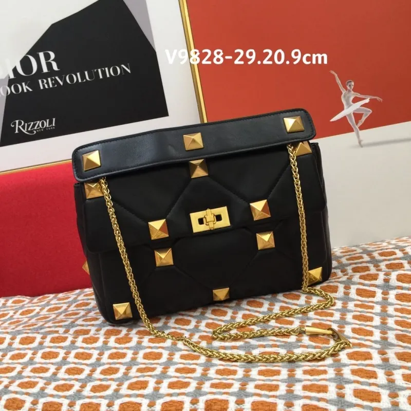Valentino Black Studded Satchel Bag V9828