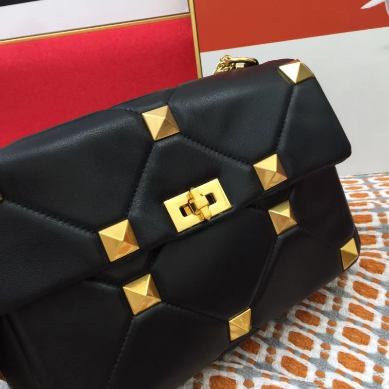 Valentino Black Studded Satchel Bag V9828 - Image 4