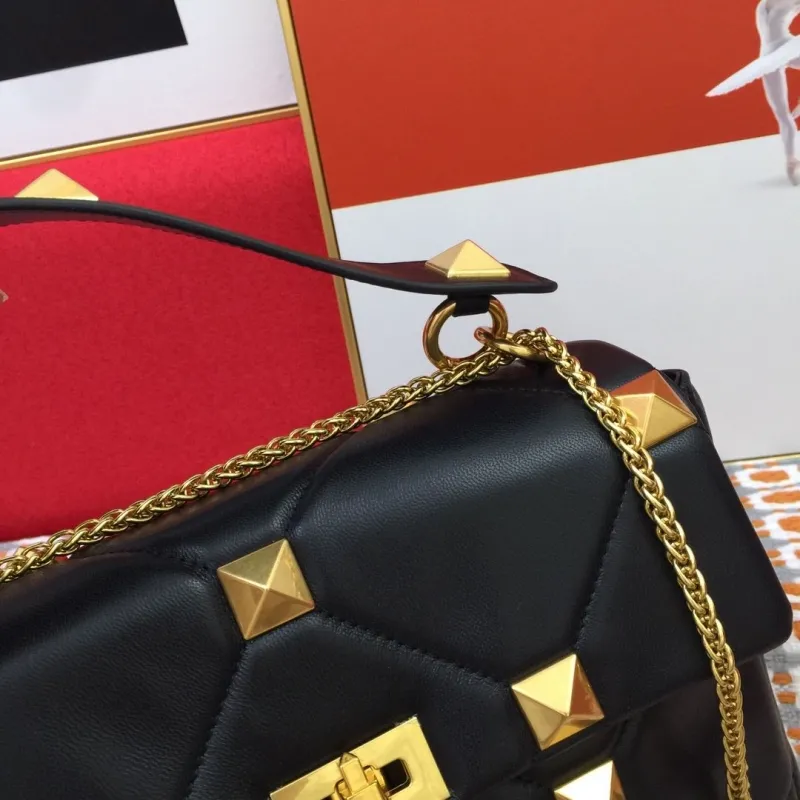 Valentino Black Studded Satchel Bag V9828 - Image 6