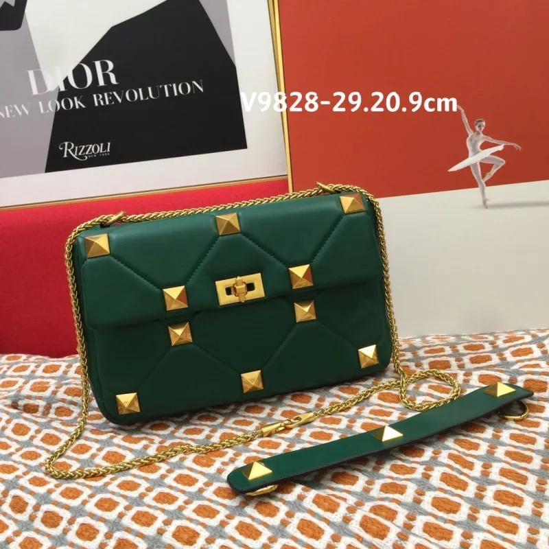 Alternative view of Valentino Green Studded Satchel Bag V9828