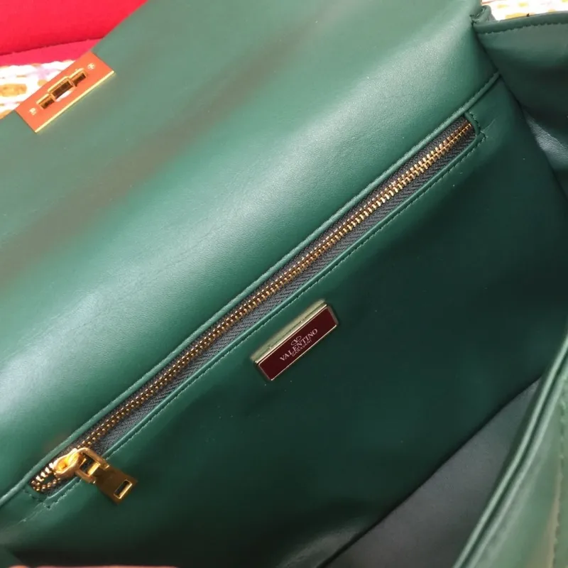 Valentino Green Studded Satchel Bag V9828 - Image 9