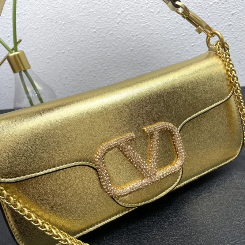 Valentino Gold Leather Satchel Bag 6008 Large 27cm - Image 4