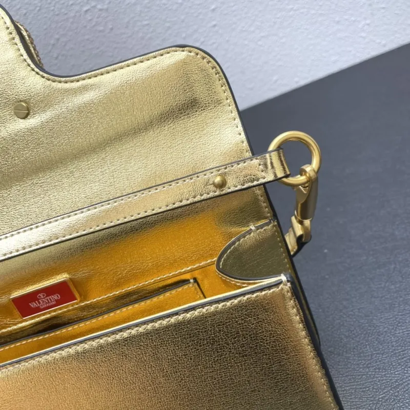 Valentino Gold Leather Satchel Bag 6008 Large 27cm - Image 9