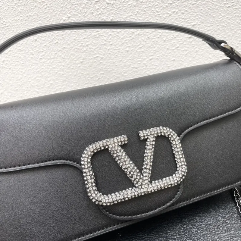 Valentino 6008 Black Leather Satchel Bag - Image 4