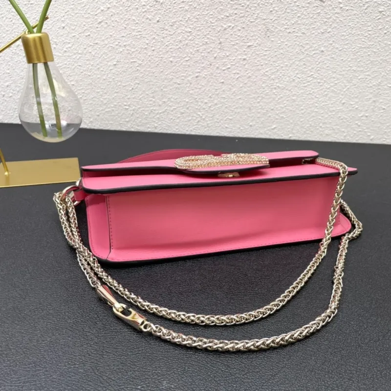Valentino Pink Satchel Bag 6008 Small 20cm Large 27cm - Image 5