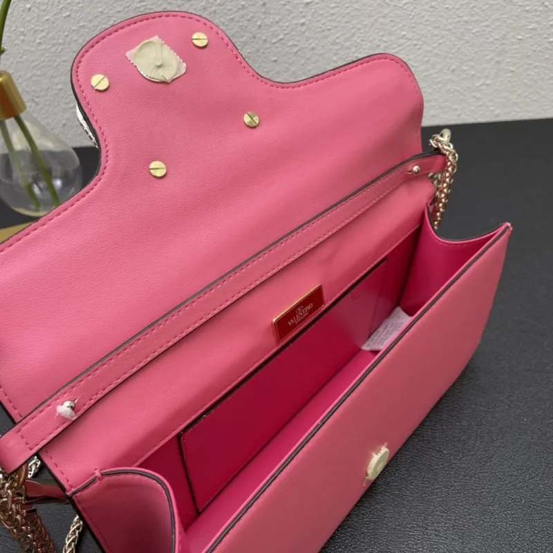 Valentino Pink Satchel Bag 6008 Small 20cm Large 27cm - Image 8