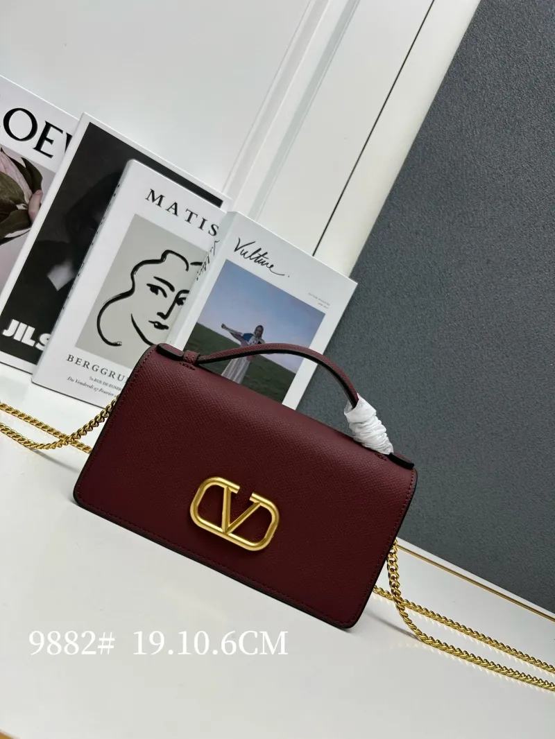 Valentino Burgundy Satchel Bag Model 9882
