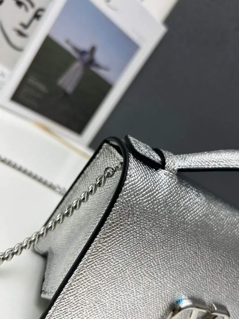 Valentino Silver Chain Satchel Bag 9882 - Image 4