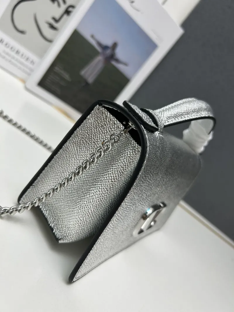 Valentino Silver Chain Satchel Bag 9882 - Image 6