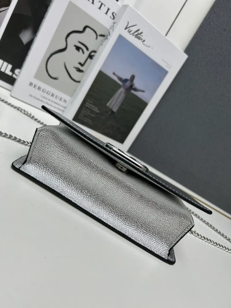 Valentino Silver Chain Satchel Bag 9882 - Image 7