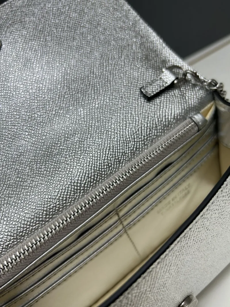 Valentino Silver Chain Satchel Bag 9882 - Image 9